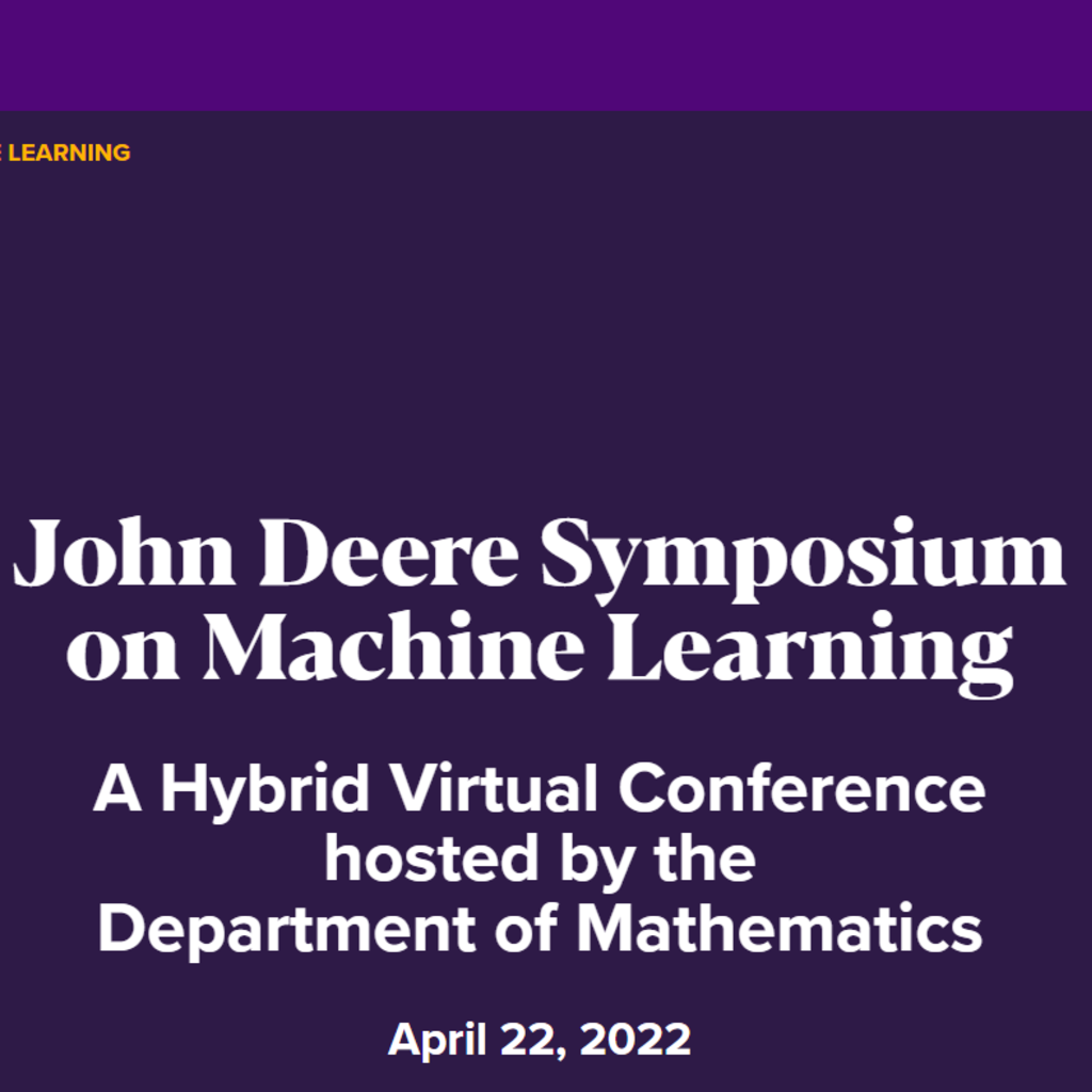 UNI - John Deere Symposium on Machine Learning promotional image